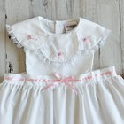 Nwt Vintage Mayfair Baby Girls Dress 18m White Lace Pink Embroidered Flower