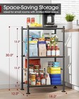 Storage Shelves - 3 Tier Shelf Organizer  Sturdy Metal Garage Shelving With Adju