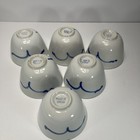 Vintage Chinese Blue Carp Koi Fish Set Of 6 Saki Cups tea Cups Guc