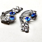 Vintage Blue Rhinestone Shoe Clips