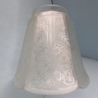 Light Lamp Shade Frosted Acid Etch Glass Floral Geometric Design 6 Sided Vintage