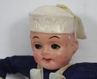 Vtg Us Navy Doll Sailor Fabric Body Made In Japan Plastic 1940s Celluloid 7 5 