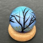 Contemporary Handmade Art Glass Marble 1 23  Dead Trees With Blue Sky Matte Mib