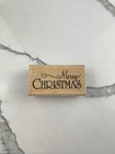 Stampabilities Merry Christmas Wood Rubber Stamp 