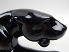 Vintage Large 22  Black Panther Ceramic Statue Glossy Stalking Mcm Royal Haeger 