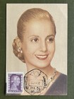 Lot Of 4 1950s Eva Peron Evita Cards With Cancelled Stamps Argentina 
