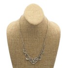 Vintage Silver Tone High Sparkle Crystal Rhinestone Fashion Necklace 19 5 Inch