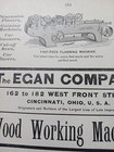 1892 Print Advertising The Egan Company Wood Working Machinery For Railroad Shop
