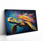 Colorful Sea Turtle Oil Painting Print Framed Canvas Wall Decor Ocean Sea Art