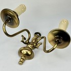 Vintage French Pair Of Twin Arm Brass Flemish Style Wall Sconces Period Lighting