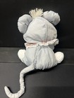Vintage 1987 Fisher Price Puffalump Christmas Mouse Gray Plush W candy Cane 11 