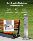 Cigarette Butt Receptacle With 4 Disposal Openings Stainless Steel Silver