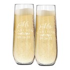 Mr And Mrs Personalized Stemless Champagne Flute Set Of 2