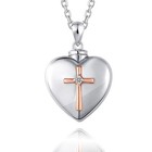Cross Heart Cremation Pendant Keepsake Urn Necklace For Ashes Jewelry G 82