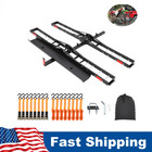 600 Lbs 2 Motorcycle Hitch Carrier W ramp Dirt Bike Hauler Rack With 2    Receiver