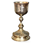 Rare Large 19th  Century  Russian Gilt 84  Silver Chalice D  1891