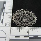 Lacy Vintage Sterling Silver Filigree Oval Brooch Pin