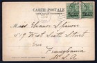 Germany Offices In Morocco 1905 Overprinted Pair On Picture Postcard To Usa