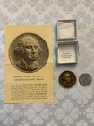 George Washington Small Bronze Coin Presidential Medal  1789-1797 Box papers Nice