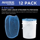 12 Pack 5 Gallon Paint   Liquid Strainer Filter Bags  Pure Blue Fine Nylon Mesh