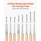 8pcs Wood Lathe Chisel Set Woodturning Tools Steel Blades For Lathe Finisher