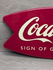 Vintage 1996 Coca Cola Sign Of Good Taste Fishtail Metal Tin Sign 24   