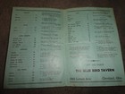 Vintage  very Old  Blue Bird Tavern Menu - 3203 Loraine Ave  Cleveland  Ohio
