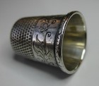 Sterling Silver Thimble - Simons Brothers - Flowers And Leaves Pattern  size 10 