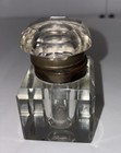 Vintage Edwardian Crystal Glass Ink Well For Calligraphy Dip Pen Antique