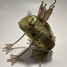  s0-golden Fabric   Metal Mesh Frog Prince Pin