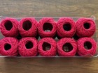 Crochet embroidery Thread Cotton Yarn Dark Christmas Red Dmc  498 - 10 Rolls