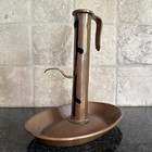 Antique Copper Candlestick Holder Adjustable Height Push Chamber Night Vintage