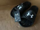 Under Armour Slides Mens Size 7 Locker Sl Sandals Black New Sealed W  Tags