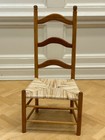 Dollhouse Miniature-artist Lot--2 Ladder Back Chairs   Stool-woven Seats-estate-