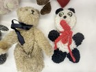 Lot Of 8 Vintage Plush Teddy Bear Christmas Ornaments 5    6    Jointed Crochet