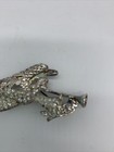 Angel Brooch Pin Silver Tone Rhinestones Trumpet Figural Christmas Holiday 