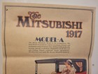 Vintage 1917 Mitsubishi Model A Advretising Poster Rare