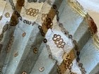 Antique Victorian Fan With Wood Handle  Sequins And Gold-leaf Lettering 1900s