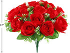 Cemetery Flowers For Grave 18 Silk Artificial Flowers For Cemetery Red Memorial 