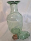 Elegant Vintage Green Glass Liquor Decanter Bottle Green Barware