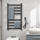 Black Heated Towel Rack Wall Mount Towel Warmer Bathroom Electric Towel Rack Set