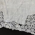 Vtg  White Wedding Hankie With Brussel s   Lace Needs Repair-see Photos