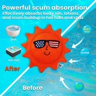 3 Pack Scum Absorber For Spa Hot Tubs  Reusable Spa Tub Cleaner  Oil  Orange