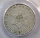 1852 3 Cent Silver  Pcgs Au50