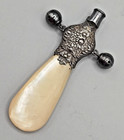 Antique Victorian Sterling Silver   Mop Whistle Teething Rattle Tiffany   Co 