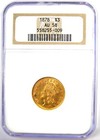 1878 Three Dollar Indian Gold Coin  3 - Certified Ngc Au58 -  2 400 Value 