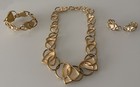Vintage Rare Collectors Trifari-kunio Matsumoto Gold-toned   Cream Enamel Set