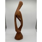 Vintage Hand Carved Wood African Mother Child Statue Abstract Sculpture Ghana 18