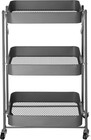 Urban Shop Wk640923 3 Tier Foldable Metal Rolling Storage Utility Cart  No Tools
