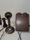 Antique Northern Electric Solid Brass Candlestick Telephone   Bell Box W  Crank